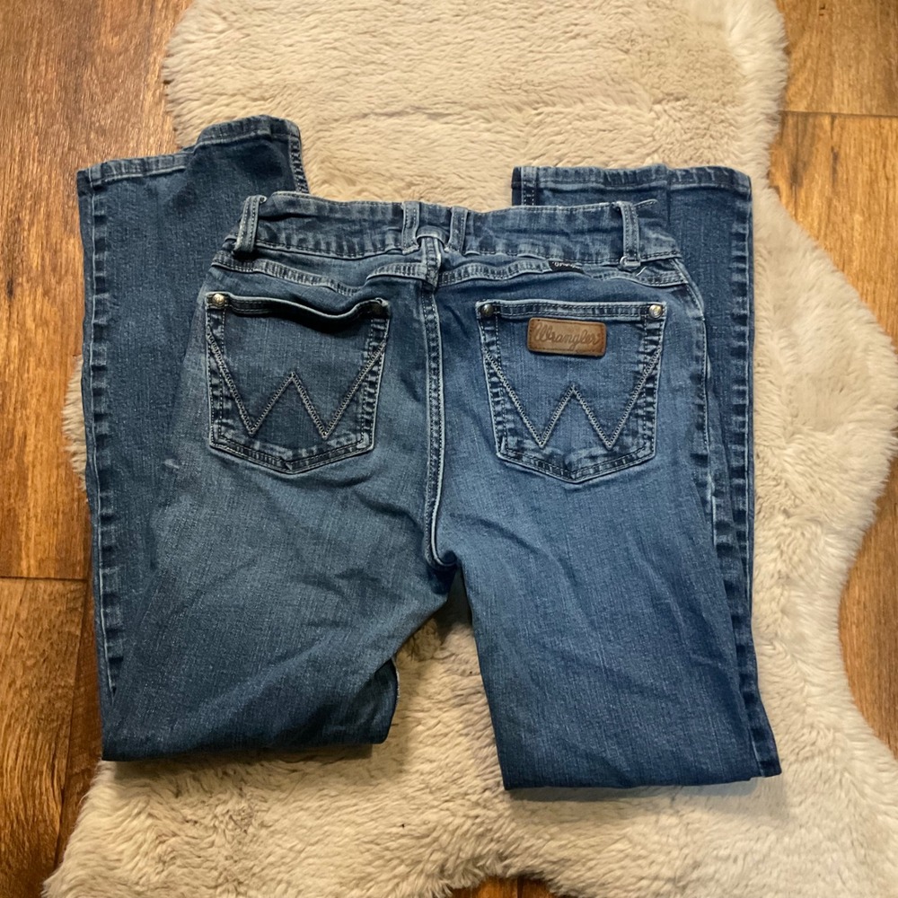 Wrangler Retro Mae Mid Rise Denim Jean Size 5‎ Boot Cut Western Medium Wash